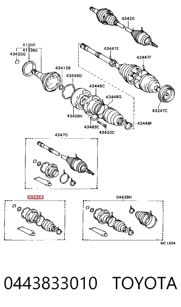 Пыльник ШРУСа внутренний 0443833010 Toyota