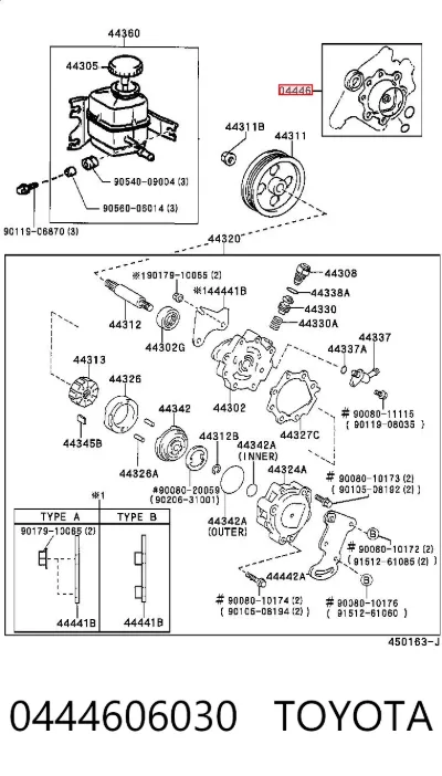 Ремкомплект насоса ГУР TOYOTA 0444606030