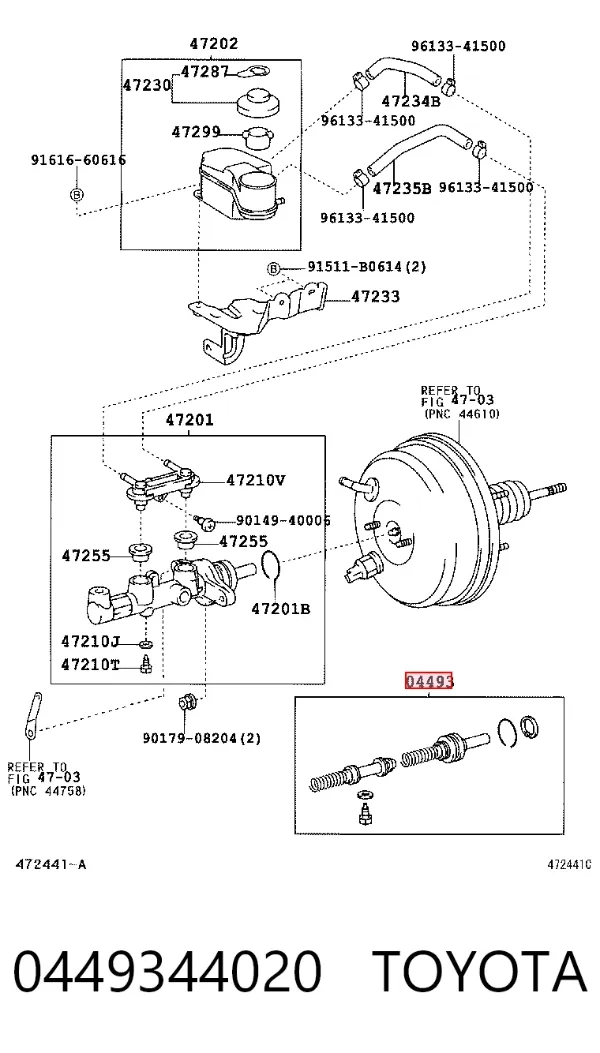 Ремкомплект тормозного цилиндра 0449344020 Toyota