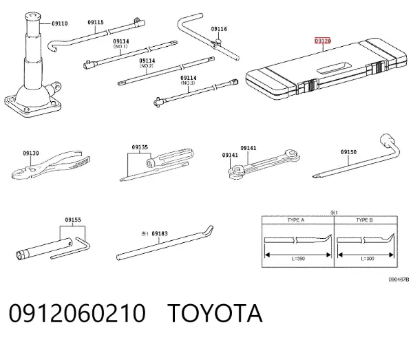 Набор инструмента 0912060210 Toyota