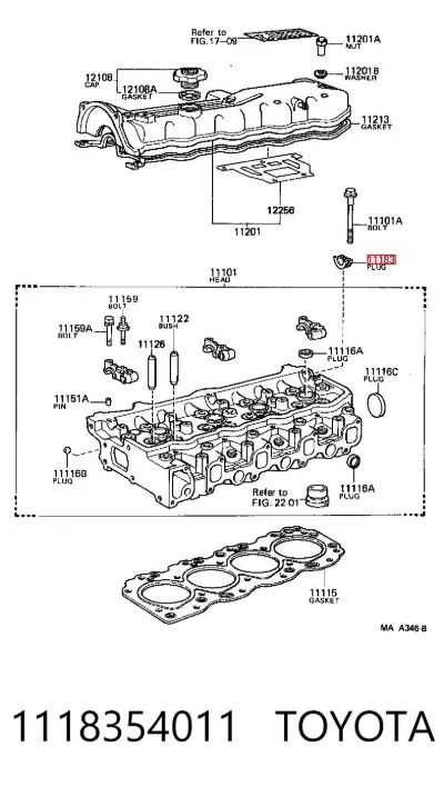 Заглушка клапанной крышки TOYOTA 1118354011