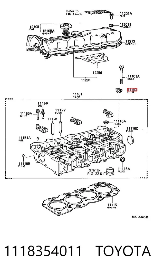 Заглушка клапанной крышки 1118354011 Toyota