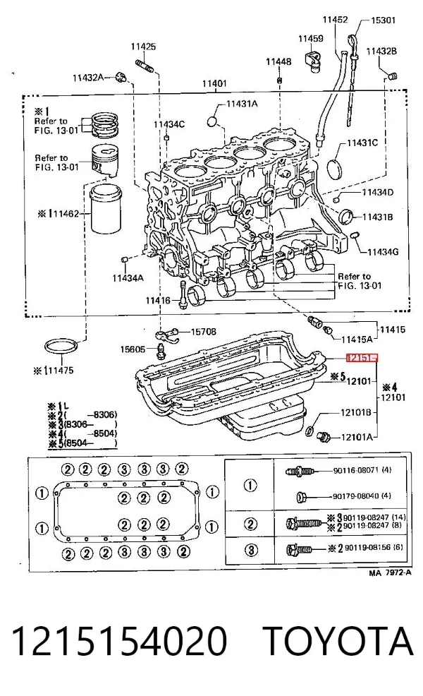 Прокладка поддона картера 1215154020 Toyota