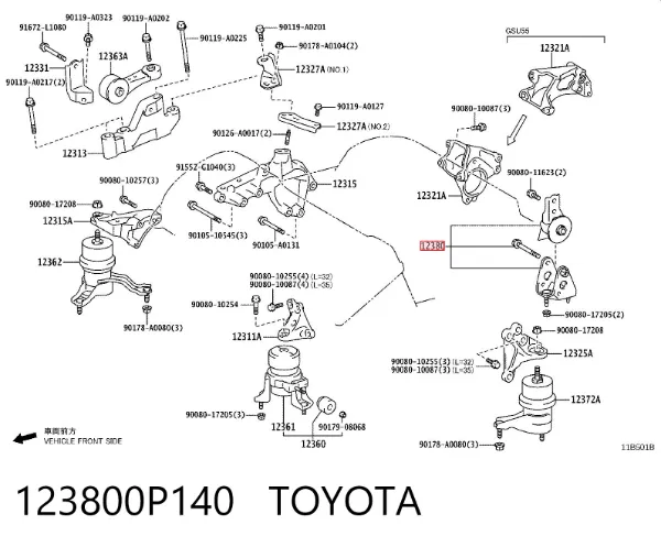  123800P140 Toyota