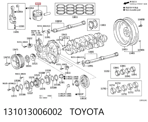 Поршень с пальцем без колец, STD 131013006002 Toyota