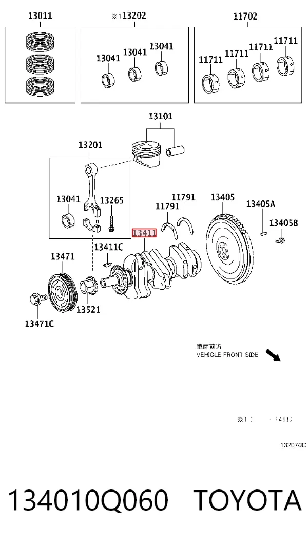 Коленвал 134010Q060 Toyota