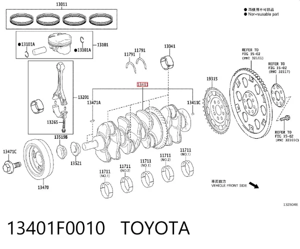 Коленвал 13401F0010 Toyota