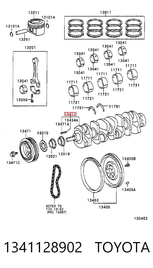 Коленвал 1341128902 Toyota