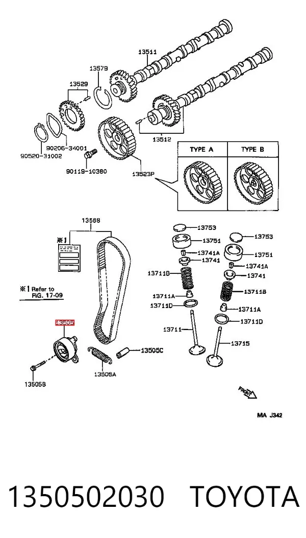 Ролик ГРМ 1350502030 Toyota
