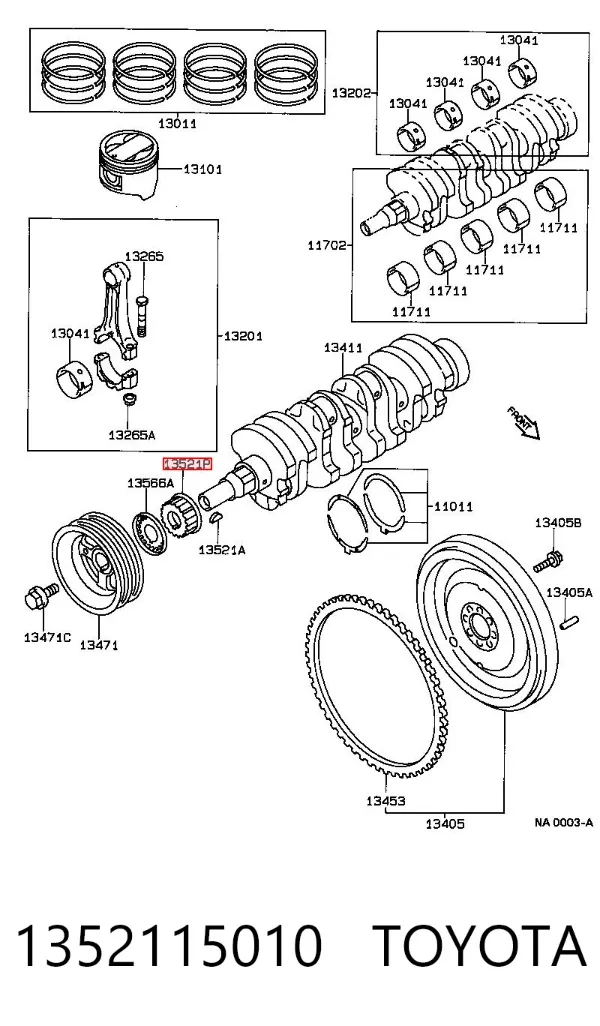 Успокоитель цепи ГРМ 1352115010 Toyota