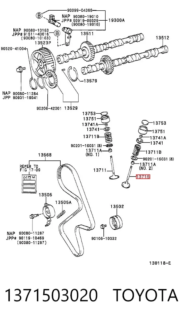 Выпускной клапан 1371503020 Toyota