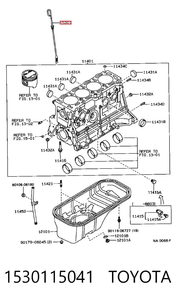 Щуп масляный 1530115041 Toyota