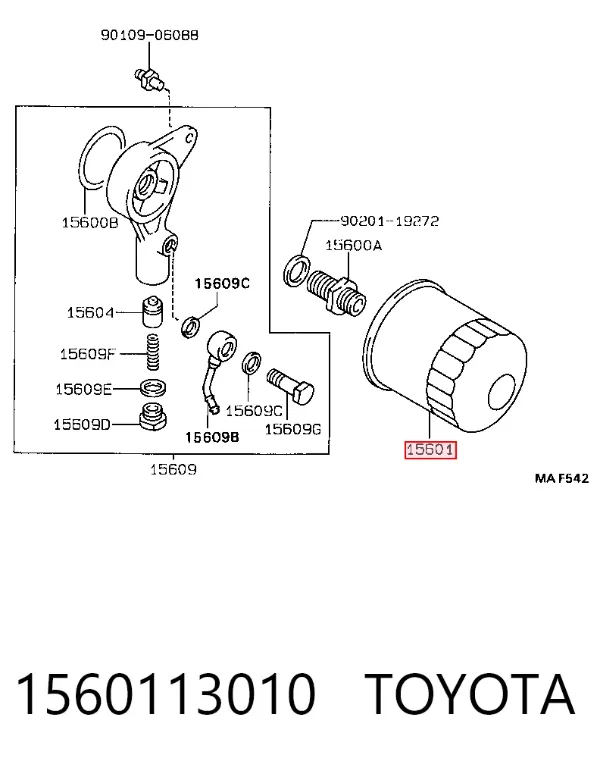 Масляный фильтр 1560113010 Toyota