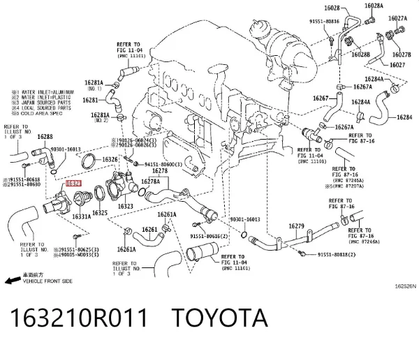  163210R011 Toyota