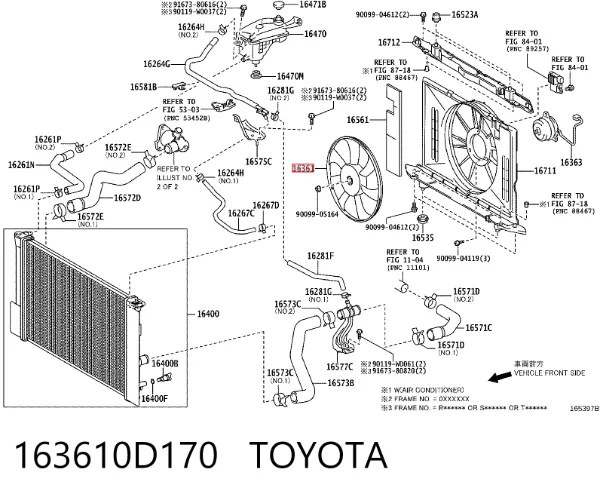 Крыльчатка радиатора охлаждения 163610D170 Toyota