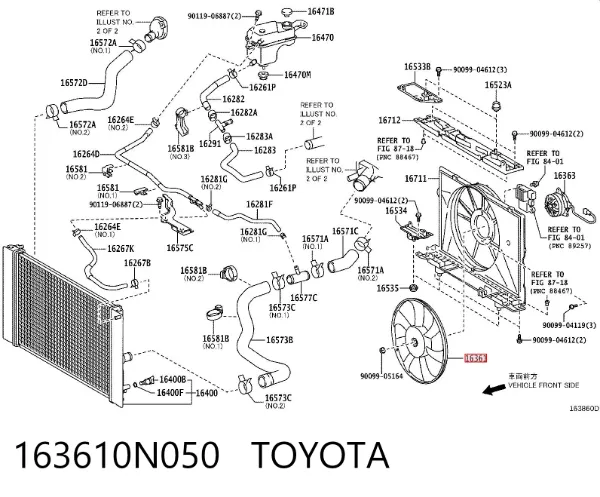 Крыльчатка радиатора охлаждения 163610N050 Toyota