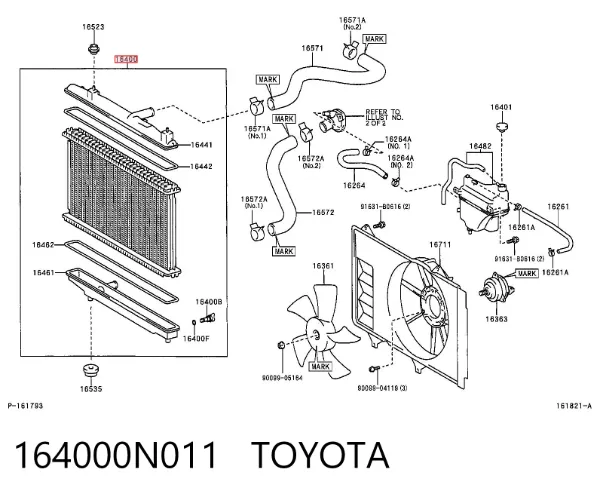Радиатор 164000N011 Toyota