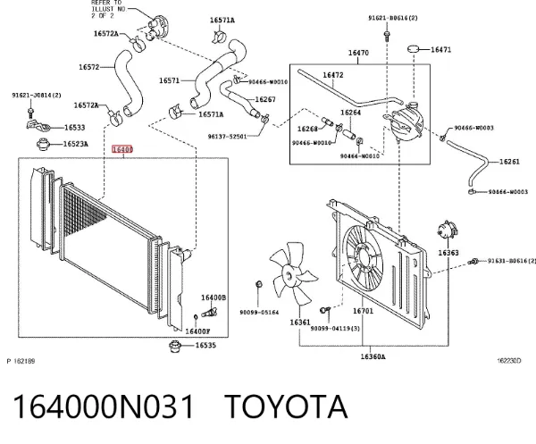 Радиатор 164000N031 Toyota