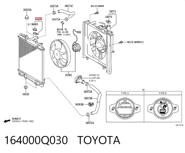 Радиатор 164000Q030 Toyota