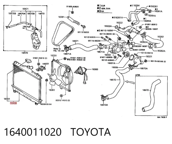 Радиатор 1640011020 Toyota