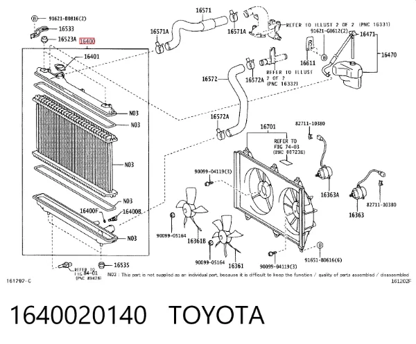 Радиатор 1640020140 Toyota