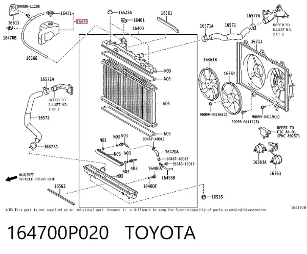 Бачок системы охлаждения 164700P020 Toyota