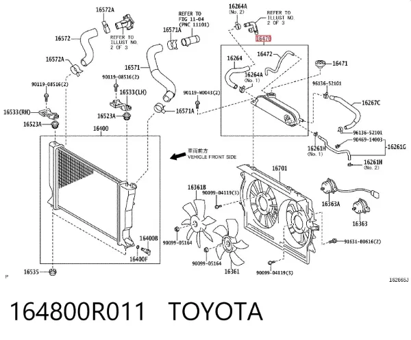 Бачок системы охлаждения 164800R011 Toyota