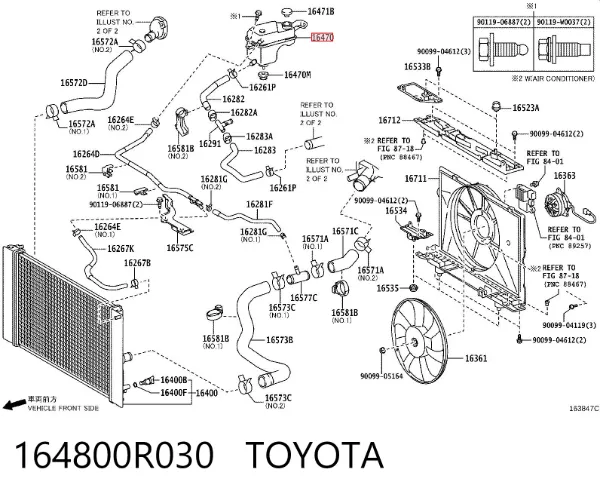 Бачок системы охлаждения 164800R030 Toyota