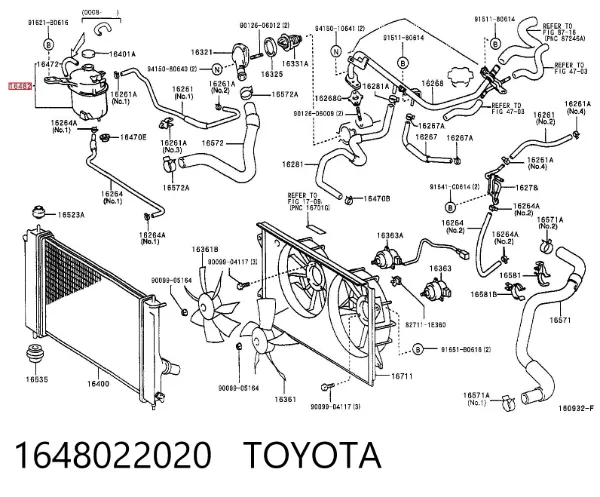 Бачок системы охлаждения 1648022020 Toyota