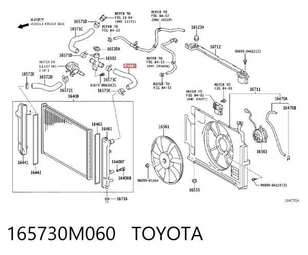 Патрубок радиатора 165730M060 Toyota