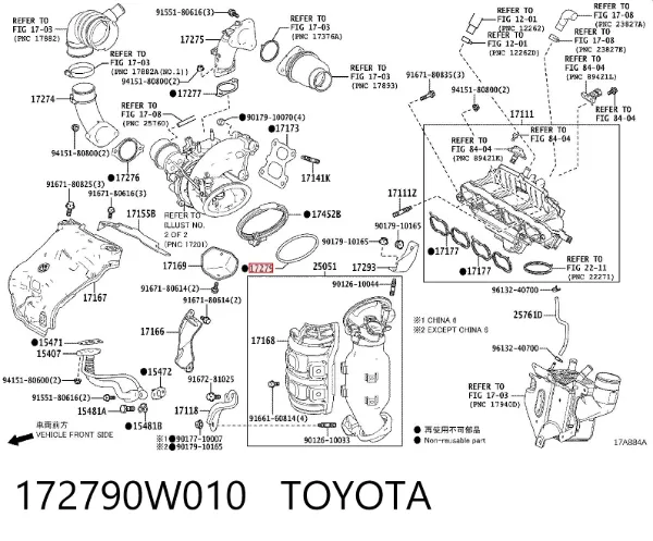 Прокладка коллектора 172790W010 Toyota