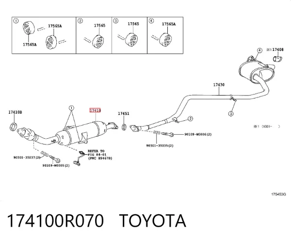 Передняя часть глушителя 174100R070 Toyota