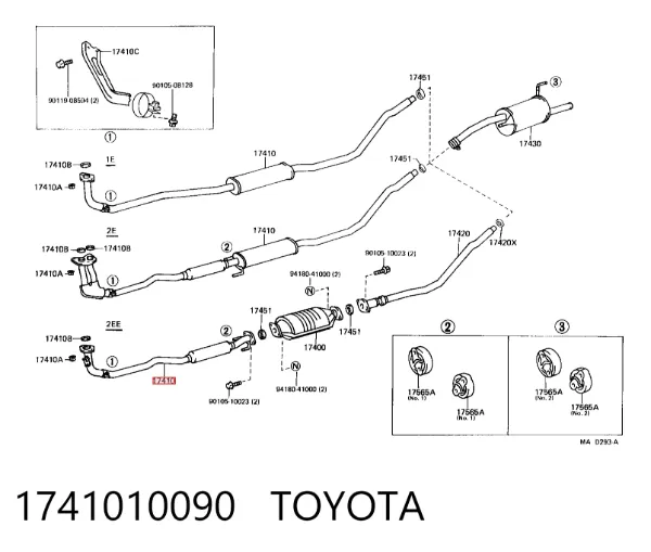 Передняя часть глушителя 1741010090 Toyota