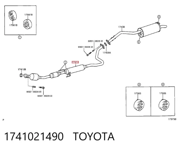 Катализатор 1741021490 Toyota