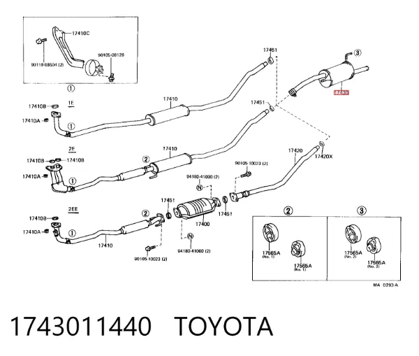 Глушитель задний 1743011440 Toyota
