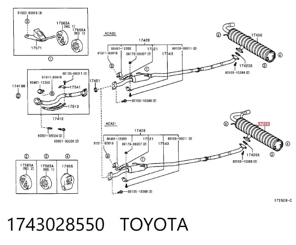Глушитель задний 1743028550 Toyota