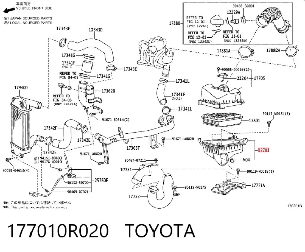 Корпус воздушного фильтра, нижняя часть 177010R020 Toyota