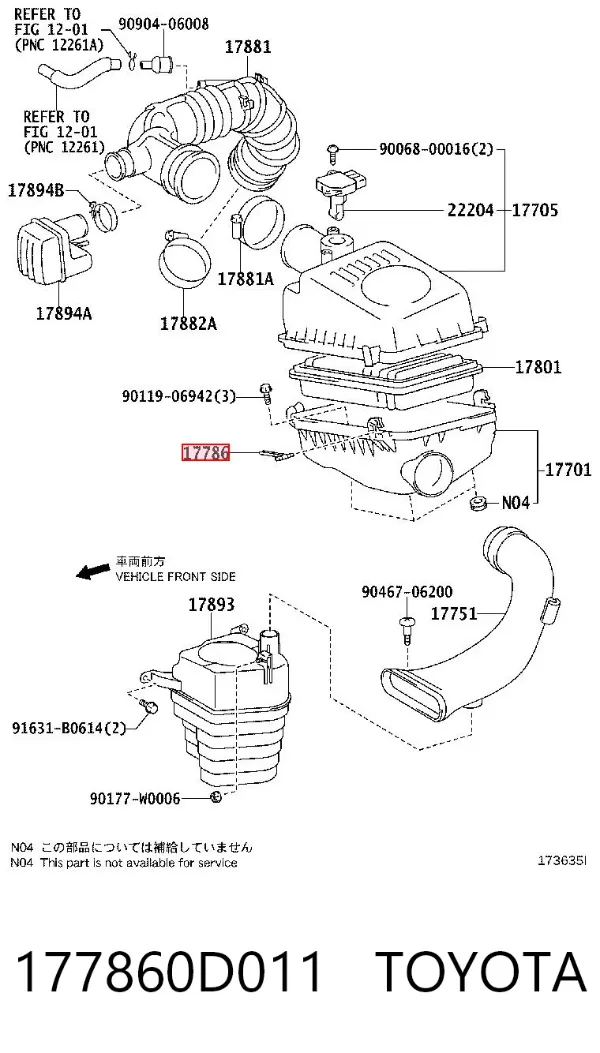 Кронштейн воздушного фильтра 177860D011 Toyota