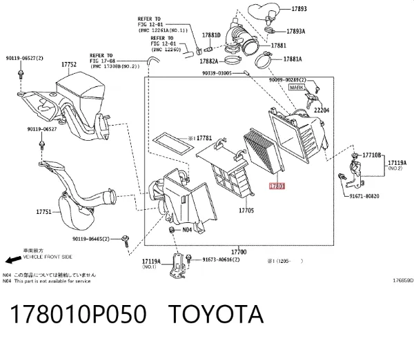 Воздушный фильтр 178010P050 Toyota