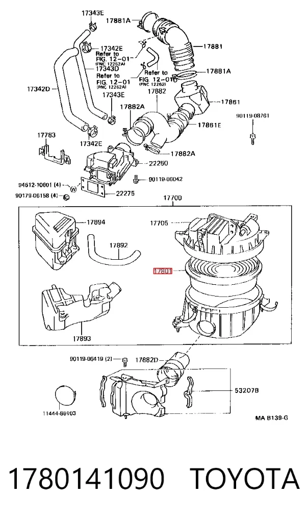 Воздушный фильтр 1780141090 Toyota