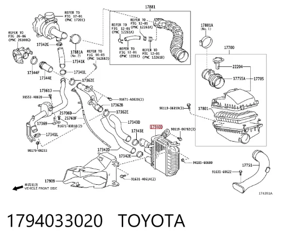 Интеркулер 1794033020 Toyota
