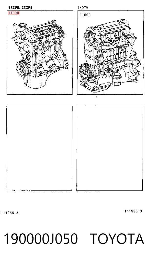 Двигатель 190000J050 Toyota