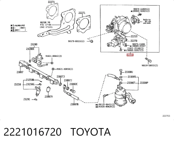 Дроссельная заслонка 2221016720 Toyota