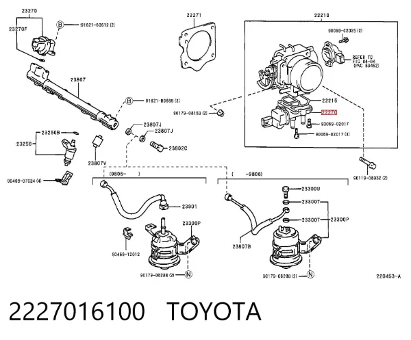 Регулятор холостого хода 2227016100 Toyota