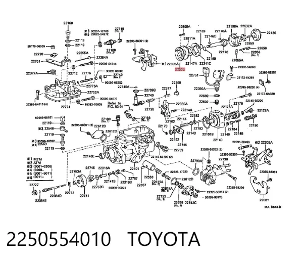 Механический топливный насос 2250554010 Toyota