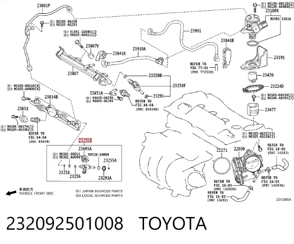 Топливные форсунки 232092501008 Toyota