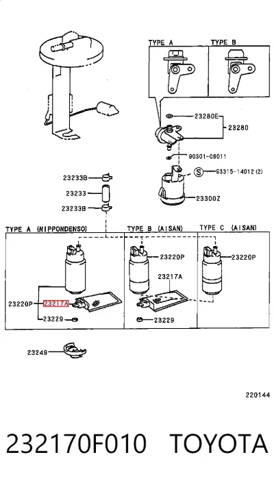 Фильтр-сетка бензонасоса TOYOTA 232170F010