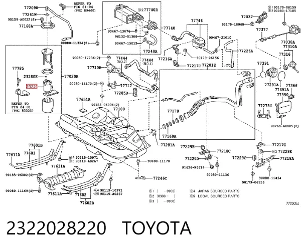 Элемент-турбинка топливного насоса 2322028220 Toyota