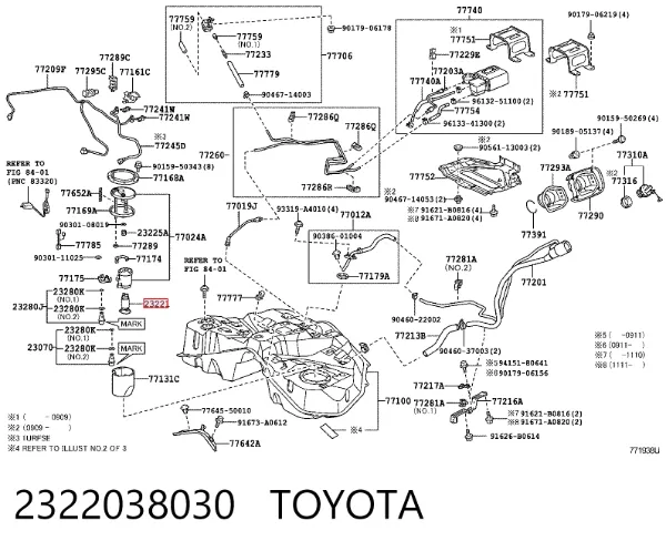 Элемент-турбинка топливного насоса 2322038030 Toyota