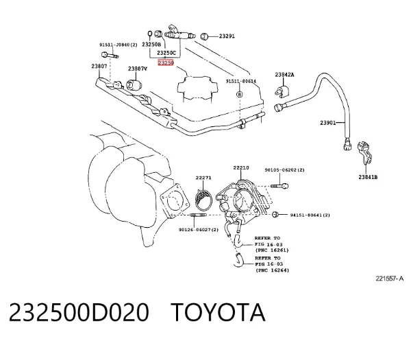 Топливные форсунки 232500D020 Toyota